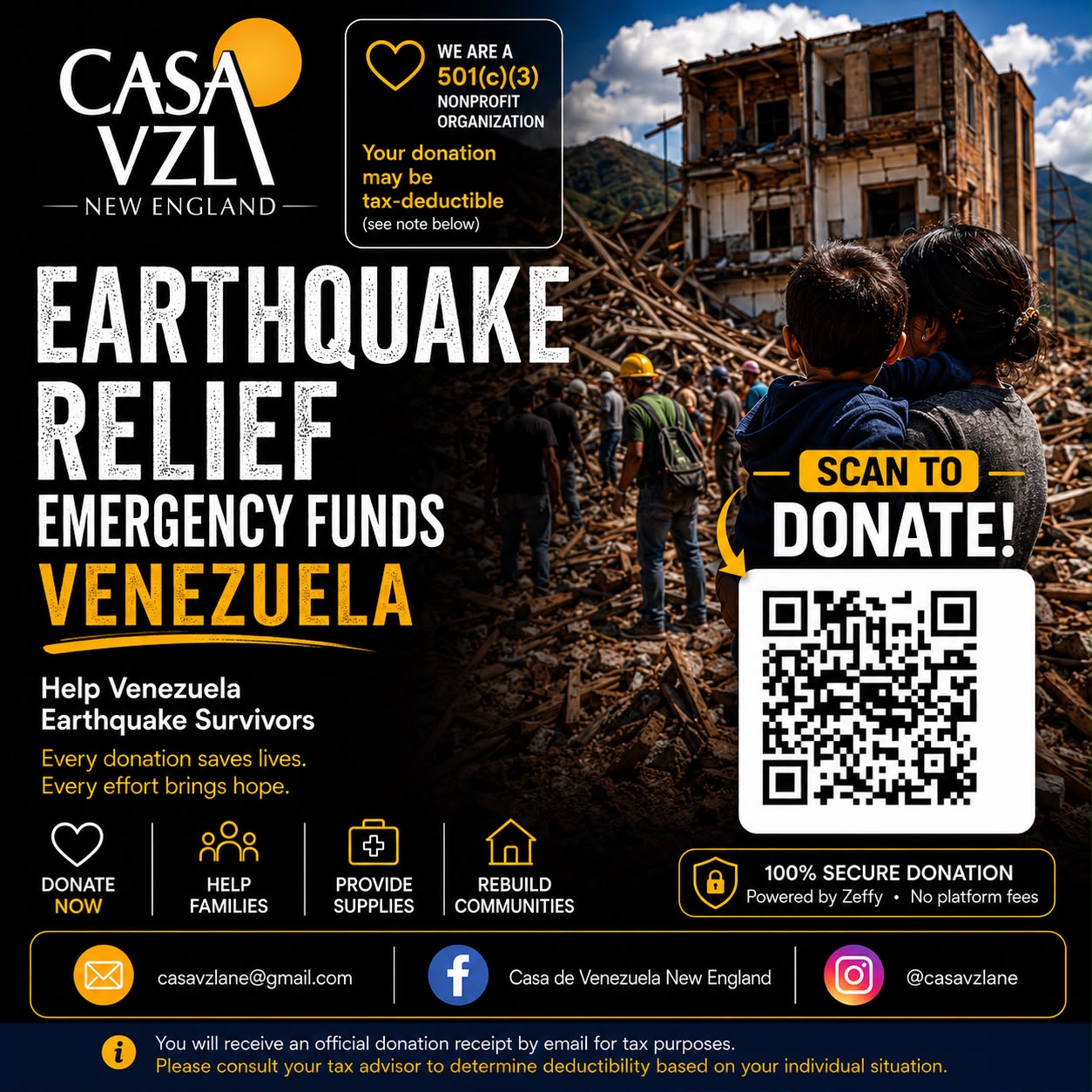 Casa de Venezuela New England — Earthquake Relief Emergency Funds for Venezuela